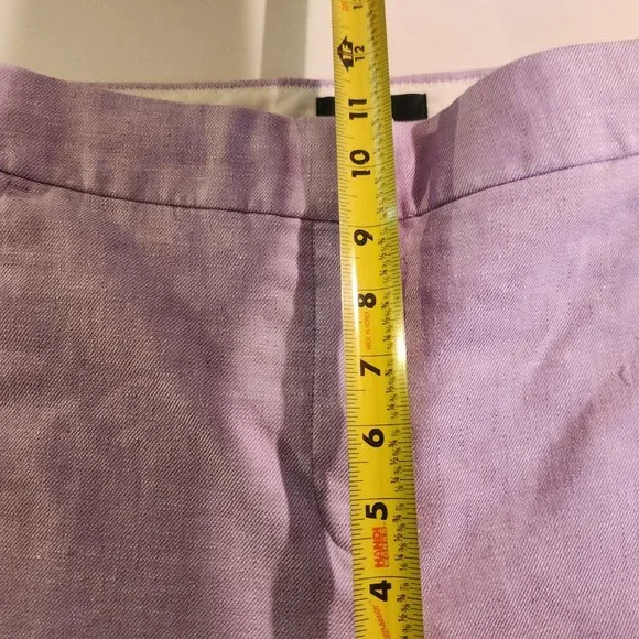 J. Crew Hayden Kickout Crop Pant Stretch Linen Lilac Size 6 - Picture 12 of 12